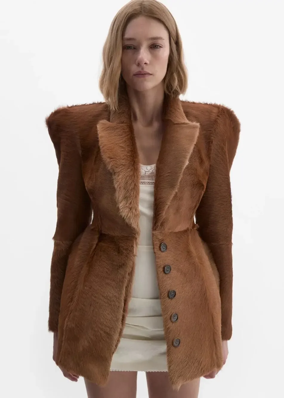 Magda Butrym Hourglass Fur-effect Blazer